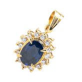 K18YG イエローゴールド サファイア1.29ct ダイヤ0.25ct ペンダントトップ レディース 【中古】